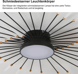 Lámpara de Techo LED Moderna Lámpara de Techo Empotrada Negra (42+1 Cabezales,104W) - Imagen 1 de 8
