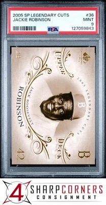 2005 SP LEGENDARY CUTS #36 JACKIE ROBINSON HOF POP 3 PSA 9 - Image 1 of 3