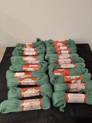 Scovill Dritz Vtg Needlepoint Yarn Virgin Wool 20 Skeins Flemish Green New - Image 1 of 2