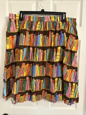 ModCloth Literary Skirt Library Books Book Academia Cotton Teacher 2X NWT - Image 1 of 4