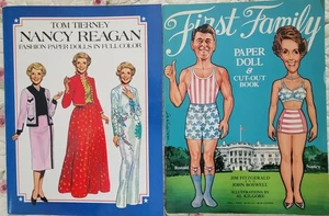 Lote #2 libros de muñecas de papel Nancy Reagan primera familia vintage de 1980 como nuevos de colección - Imagen 1 de 6