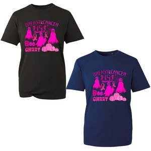 Camiseta de Halloween con hoja de cáncer de mama Is Boo, camiseta unisex de concientización sobre el cáncer de mama - Imagen 1 de 5