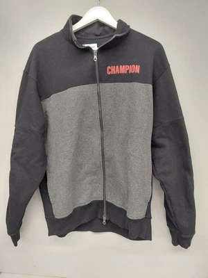 Chaqueta polar Champion negra y gris talla L con cremallera completa para hombre Foto 1 de 4