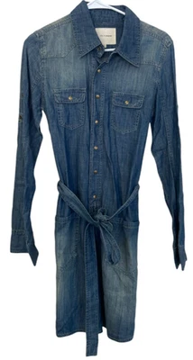 Forever 21 Life in Progress Womens Denim Dress Blue Size 8 Collared Long Sleeve - Image 1 of 4