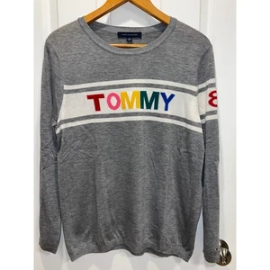 Tommy Hilfiger Sweater Womens XL Gray Multicolor Pullover Long Sleeve - Picture 1 of 5
