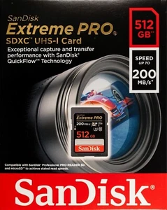 SanDisk Extreme 512GB 200MB/S Class 10 Micro SD MicroSDXC U3 Memory Card SDSDXXD - Picture 1 of 6