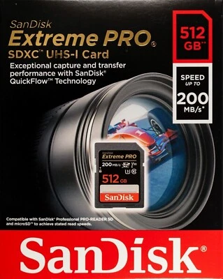 SanDisk Extreme 512GB 200MB/S Class 10 Micro SD MicroSDXC U3 Memory Card SDSDXXD - Image 1 of 4