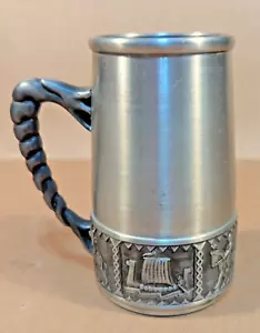 Vintage SNORRE Norsk Zinn 6" Stein 984 Becher Tasse Wikinger Norwegen Metall - Bild 1 von 16