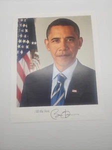 Impresión fotográfica oficial firmada 8x10 de Barack Obama autografiada con apertura automática - Imagen 1 de 2