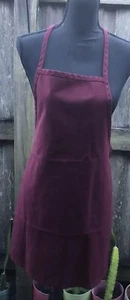 Lot Of 5 Bakery Apron Burgundy  Made In The USA Tie Back Loop Neck Pre-owned - Picture 1 of 5