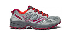Saucony Excursion TR11 Womens Trail Running Shoes (D Standard) (Grey/Pink)