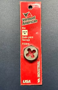 VERMONT AMERICAN NOS INDUSTRIAL CARBON STEEL 3/8-16 HEX THREAD DIE - MADE IN USA - Picture 1 of 2