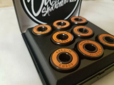 VAMOS SKATEBOARDS VAMOS Speed Bearings ABEC11 RS Premium Kugellager Orange -Longboard Speed Fidget