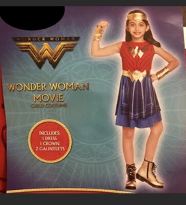 Wonder Woman - Costume Girl Medium 8-10 - Dress, Crown, Gauntlet - Picture 1 of 5