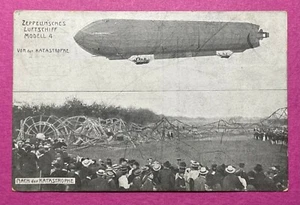Deutschland Zeppelin Postkarte, Graf Zeppelin, Echtfoto Postkarte, Katastrophe, gebraucht - Bild 1 von 2