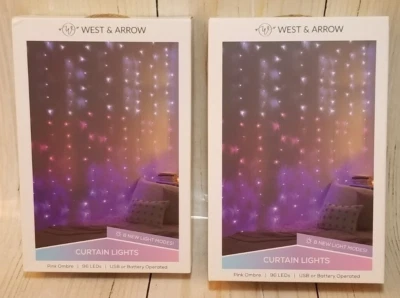 Luces Cortina Decorativas 8 Modos de Luz USB o Funciona con Pilas 2 Juegos de Caja Foto 1 de 4