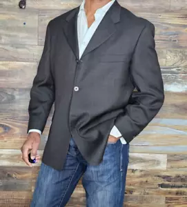 Pierre Cardin 100% Wool Dark Brown Plaid Blazer Sport Jacket 42R *EXCELLENT* - Picture 1 of 11