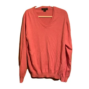 Brooks Brothers Sweater Womens XL Pink Supima Cotton V-Neck Pullover - Picture 1 of 4