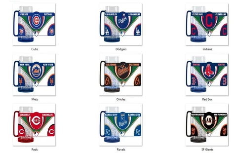 MLB Team Logo 16oz Freezer Mug Color Insert by Duck House -Select- Team Below Cover