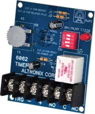 Altronix 6062 Timer, Multi-Purpose, 12/24VDC 1 Second to 60 Minutes, Board - Image 1 of 2