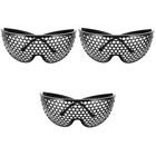 3pcs Mens Sunglasses Grid Designer Eye Wear Trendy