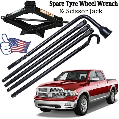 New 2024 Spare Tyre Wheel Wrench & Scissor Jack For Dodge Ram 1500 2002-15 Truck Foto 1 de 4
