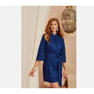 NWT Cartolina Nantucket The Sarah Blue Lace Eyelet Dress M - Picture 1 of 14