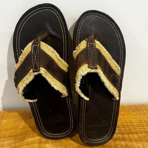 Justin Botas Hombre Riel Doblado Cuero Chanclas Marrón Desgastado Talla 9 Usadas en Excelente Condición - Imagen 1 de 4