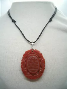 Ciondolo in ARGENTO 925 con Agata Corniola naturale incisa- pendente Pietra Dura - Foto 1 di 7