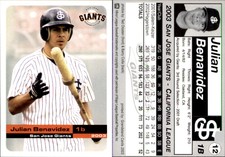 Julian Benavidez 2003 Grandstand San Jose Giants #NNO Card *AutographDen*