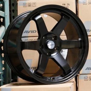 One 17x8 AVID1 AV06 5x114.3 35 Matte Black Wheel Rim 73.1 - Picture 1 of 4
