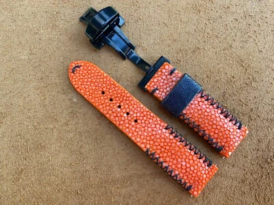 Orange Stingray Watch Strap Band 16mm 18mm 19mm 20mm 21mm 22mm 24mm 26mm - Image 1 of 4