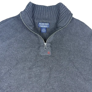 Suéter Pullover Polo Jeans Company 1/4 Cremallera Cuello Simulado Tejido Gris L - Imagen 1 de 8