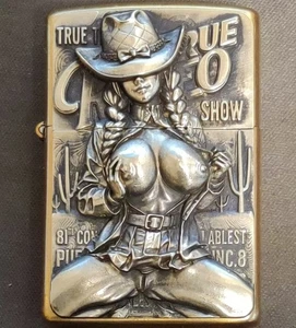 1 Stück Messing Sexy Busty Braid Girl Statue Aufkleber passend für Zippo - Bild 1 von 6