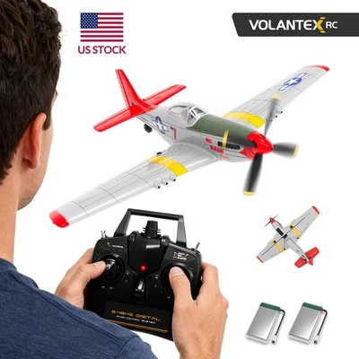 Avión de combate VOLANTEXRC 4 CANALES RC P-51D, ideal Park Flyer, RTF con 2 baterías Foto 1 de 4