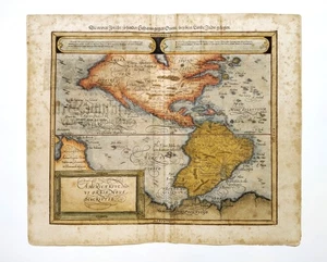 AMERICA NORTH & SOUTH Americae Sive original antique map Munster 1588 very rare - Picture 1 of 6
