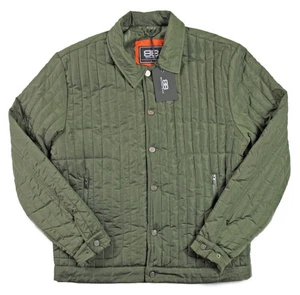 Benjamin Black Mens Jacket L Puffer Zip Front Insulated Quilted Olive Green $149 - Picture 1 of 5