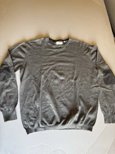 Linksoul Herren XL Kaschmir/Baumwolle grau Pullover Pulli Ellenbogen Patches keine Mängel - Bild 1 von 13