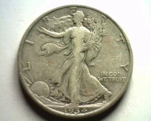 1934-D WALKING LIBERTY HALF VERY FINE VF NICE ORIGINAL COIN BOBS COINS FAST SHIP - Picture 1 of 2