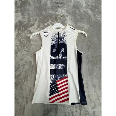 K Swiss женщин без рукавов теннис рубашка-поло верхний флаг США графический размер M - Изображение 1 из 4