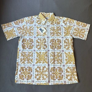 Reyn Spooner Heritage Pullover Hawaiian Shirt Men’s Large Aloha Yellow White NWT - Picture 1 of 14