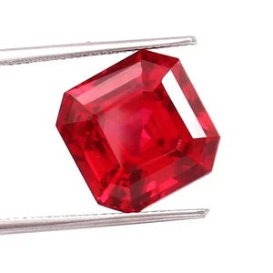 6.70 Ct,Asscher Cut Natural Flawless Burma Dark Blood Red Ruby Loose Gemstone - Picture 1 of 5
