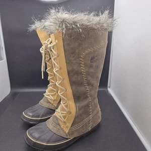 Sorel Cate The Great NL1642-221 Tusk Stone Brown Tall Boots Women's Size 8 EUC - Picture 1 of 17
