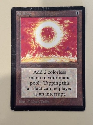 Mtg Beta Sol Ring - 1993 Heavily Played HP - English Vintage - Image 1 of 3