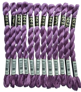 DMC Cotton Perle #3 Lot of 12 Med Antique Mauve #316 Embroidery Floss Thread 15m - Picture 1 of 2