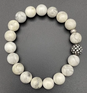 Lagos Maya Howlite Caviar Sterling Silver Beaded Bracelet - Picture 1 of 10