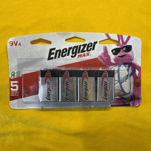 BRAND NEW SEALED ENERGIZER MAX 4 PACK  9 VOLT BATTERIES EXP. 2028 FREE SHIP 9V4 - Picture 1 of 2