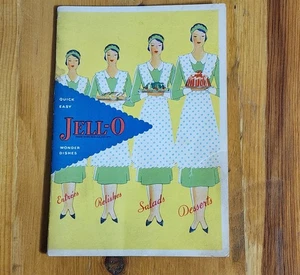 VINTAGE 1930 QUICK EASY JELLO WONDER DISHES RECIPE BOOKLET COMPLETE 4.25" X 6" - Picture 1 of 2