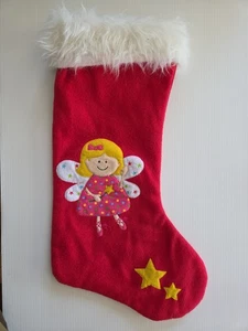 Red Christmas FAIRY Angel Star Stocking 47cm FELT Decoration Display Gifts - Picture 1 of 3