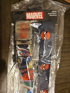 Marvel Spiderman Plus Classic Logo Belts 2 in 1 Web Belt Pack New One Size - Picture 1 of 3